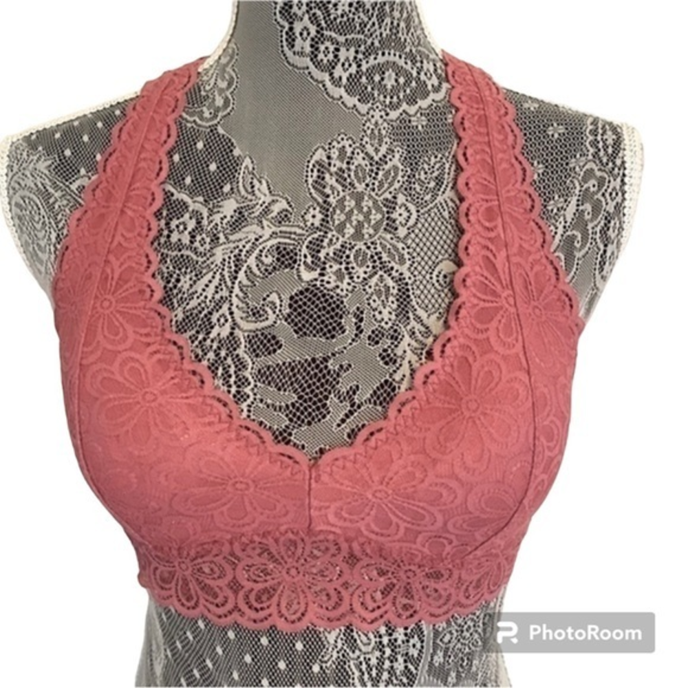 Gilly Hicks Hollister mauve pink lace bralette. Racerback style. Size XS